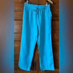 Charter Club Women’s Turquoise Linen Drawstring Pants